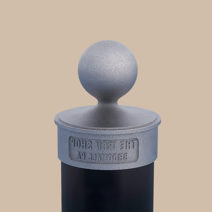 Center pole ball cap in aluminum for spiral staircase