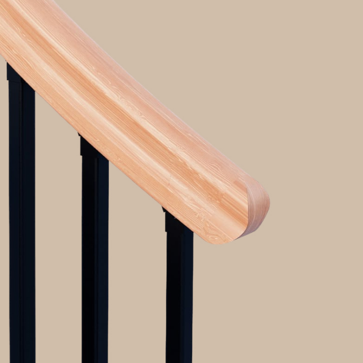 A profile handrail in wood for spiral staircase